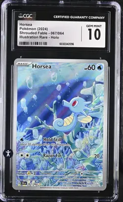 Pokemon Shrouded Fable 067/064 Horsea Illustration Rare Water CGC 10 GEM MINT - Image 2