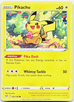 Pokemon TCG Pikachu SWSH11: Lost Origin Common 052/196 - Image 1