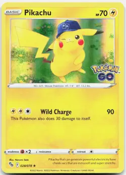 Pokemon TCG Pikachu (28) Pokemon GO Holo Rare 028/078 Holo - Image 1