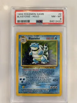 1999 Pokemon Base Set #2 Blastoise Holo PSA 8 NM-MT - Image 1