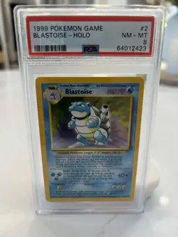 1999 Pokemon Base Set #2 Blastoise Holo PSA 8 NM-MT - Image 3