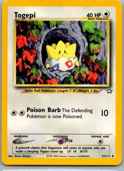 Togepi 51/111 Neo Genesis Uncommon Unlimited Pokemon - Image 1