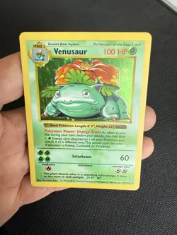 1999 Pokemon Base Set Shadowless Venusaur Holo #15 LP - Minor Front Scratches - Image 3