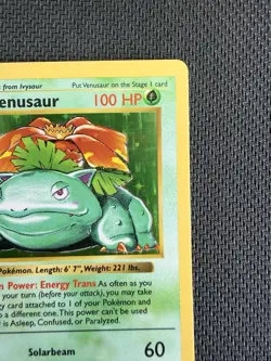 1999 Pokemon Base Set Shadowless Venusaur Holo #15 LP - Minor Front Scratches - Image 5