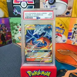 PSA 9 MINT 2019 Pokemon Sun & Moon Unbroken Bonds Reshiram & Charizard GX 20 - Image 1