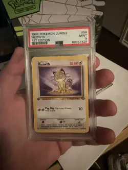 1999 POKEMON JUNGLE 1ST EDITION #56 MEOWTH PSA 9 - Image 1