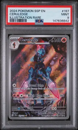 2024 Pokemon Ssp En-Surging Sparks #197 Ceruledge Illustration Rare PSA 9 - Image 1