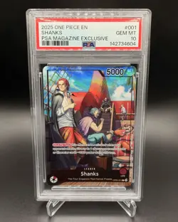 2025 ONE PIECE PROMOS PSA MAGAZINE EXCLUSIVE #001 SHANKS PSA 10 - Image 2