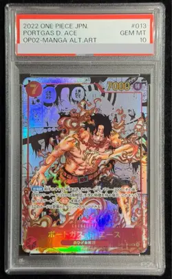 PSA 10 Portgas D Ace OP02-013 SR Comic Parallel Manga Alt Art ONE PIECE Japanese - Image 1