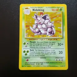 Nidoking Pokemon RARE HOLO Card TCG 11/102 WOTC 1999 LP - Image 1
