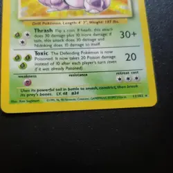 Nidoking Pokemon RARE HOLO Card TCG 11/102 WOTC 1999 LP - Image 2