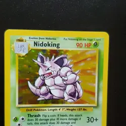 Nidoking Pokemon RARE HOLO Card TCG 11/102 WOTC 1999 LP - Image 3