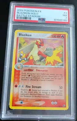 Pokemon Card Blaziken 2004 EX Battle Stadium Holo Card 3/109 PSA 7 Near Mint - Image 1