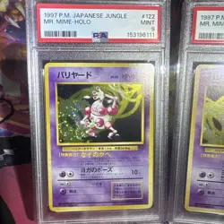 2 Sequential PSA 9 Mr. Mime Pokemon Jungle Holo (Japanese) BOTH HAVE SWIRLS - Image 2