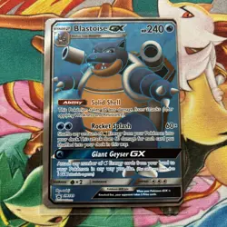 Pokemon TCG Blastoise GX SM189 Promo Holo Card Unbroken Bonds NM/M. Miscut Error - Image 1