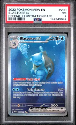 2023 POKEMON MEW EN-151 SPECIAL ILLUSTRATION RARE #200 BLASTOISE EX PSA 7 - Image 1