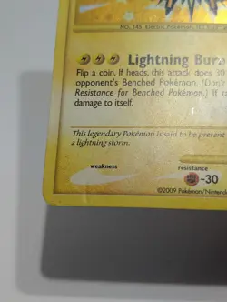 Pokemon Zapdos Supreme Victors 150/147 Secret Rare Holo Lightning Burn 2009 HP - Image 3