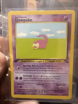 Pokemon Slowpoke Fossil 1st Edition Common 55/62 50 HP English 1999 - Image 1