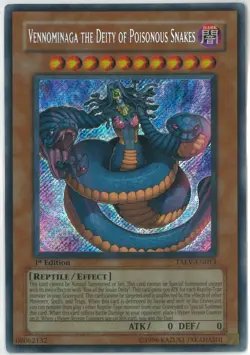 YuGiOh Vennominaga the Deity of Poisonous Snakes Secret 1st TAEV-EN013 English - Image 1