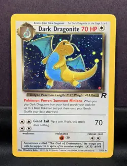 Dark Dragonite #5/82 Holo Rare – Team Rocket Set Unlimited - 2000 WOTC Pokemon - Image 1