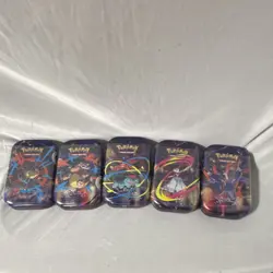 4 Pokemon Tin unopened , mega evolution and scarlet & violet - Image 1