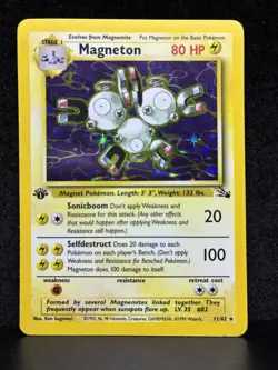 Pokemon TCG Magneton 1st Edition Fossil Holo Rare MP/HP - Image 1