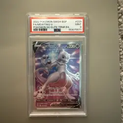 Pokemon TCG Mewtwo v SWSH229 Black Star Promo Full Art Holo PSA 9 - Image 1