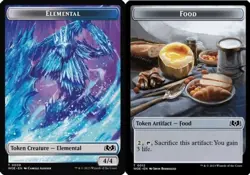 1 x Elemental (0009) // Food (0012) Double-Sided Token - Foil - Wilds of Eldrain - Image 1