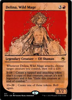 Delina, Wild Mage (Showcase) 317 Adventures in the Forgotten Realms Mtg NM - Image 1