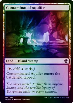 X 1 Contaminated Aquifer FOIL NM-M Dominaria United NM MTG Magic The Gathering - Image 1