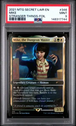 2021 MTG SECRET LAIR DROP STRANGER THINGS-FOIL MIKE, THE DUNGEON MASTER PSA 9 - Image 1