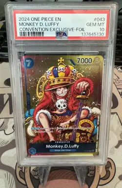 2024 ONE PIECE PROMOS CONVENTION EXCLUSIVE-FOIL #043 MONKEY D. LUFFY PSA 10 - Image 1