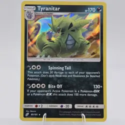 Pokemon Tyranitar 85/181 Sun & Moon Team Up Holo NM - Image 1