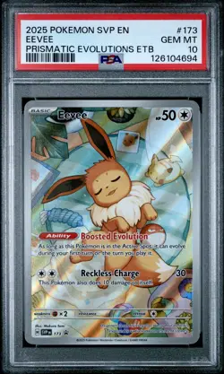 2025 POKEMON SVP EN-SV BLACK STAR PROMO #173 EEVEE PSA 10 - Image 1