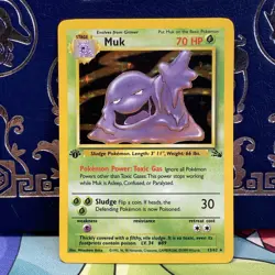 Muk (13) Fossil #13 (1999) Holo 1st Edition NM Pokemon - Image 1