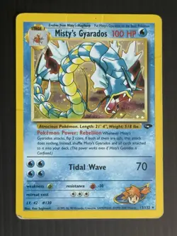 Pokemon Misty's Gyarados Gym Challenge Holo Rare Unlimited 13/132 100 HP 2000 - Image 1