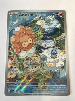 Castform Sunny Form 195/191SV08 Surging Sparks Holo Pokemon TCG Card - Image 1