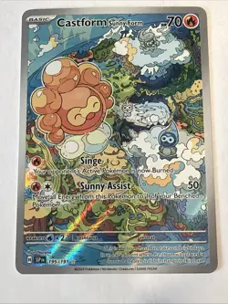 Castform Sunny Form 195/191SV08 Surging Sparks Holo Pokemon TCG Card - Image 2