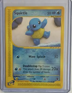 2002 Pokemon TCG Expedition Base Set Squirtle 131/165 Reverse Holo Common - Image 1