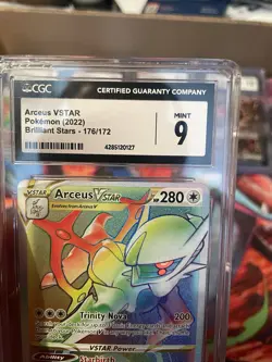 Arceus VSTAR Rainbow Holo 176/172 Brilliant Stars CGC 9 Mint Pokemon Card - Image 2
