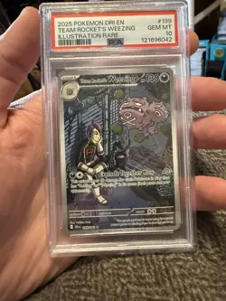 Pokemon TCG Team Rocket's Weezing 199/182 Illustration Rare Holo PSA 10 - Image 1