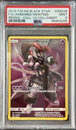 Pokemon Sun and Moon Armored Mewtwo SM228 Black Star Promo PSA 9 Mint - Image 1
