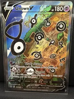Pokemon TCG Unown V 177/195 Silver Tempest Alt Full Art Ultra Rare Holo 180 - Image 1