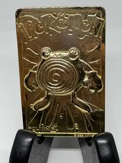 1999 Burger King Nintendo Pokemon 23K Gold Plated Poliwhirl Promo Card - Image 3