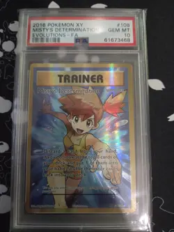 PSA 10 Misty's Determination 108/108 Pokemon Evolutions Holo Graded Card - Image 1