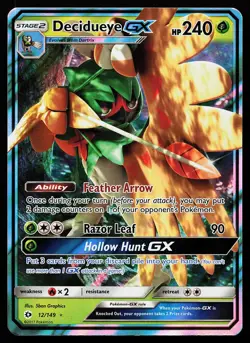 Decidueye GX 12/149 Ultra Rare Sun & Mdoon Base Set Pokemon Card - Image 1