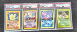 4 Pokemon PSA Card Bundle Ninetales, Mew, Dark Golduck, Dark Arbok - No Reserve! - Image 1