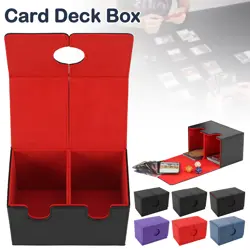 Leather Double-Sleeve Deck Card Box Collectible Card Storage Box For MTG TCG CCG - Image 1