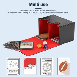 Leather Double-Sleeve Deck Card Box Collectible Card Storage Box For MTG TCG CCG - Image 4