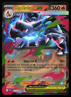 Mega Charizard X ex 013/094 Holo Phantasmal Flames Pokemon Card - Image 1